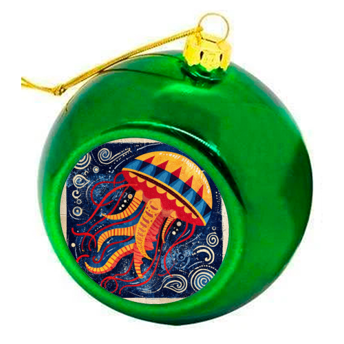 Colorful Jellyfish - colourful christmas bauble by DejaReve