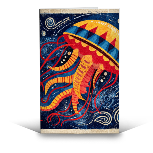 Colorful Jellyfish - funny greeting card by DejaReve