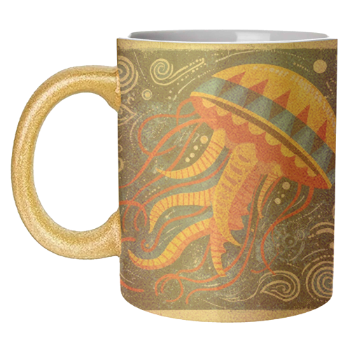 Colorful Jellyfish - unique mug by DejaReve