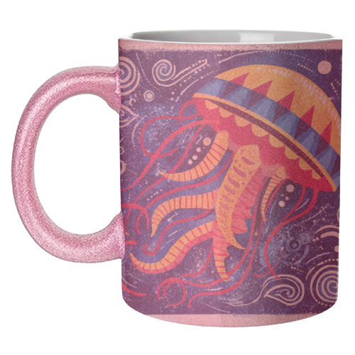 Colorful Jellyfish - unique mug by DejaReve