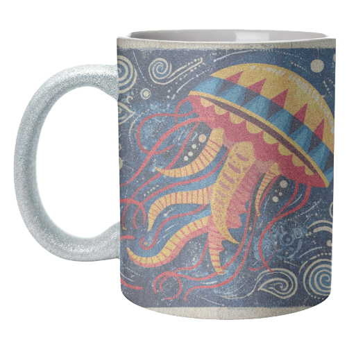 Colorful Jellyfish - unique mug by DejaReve