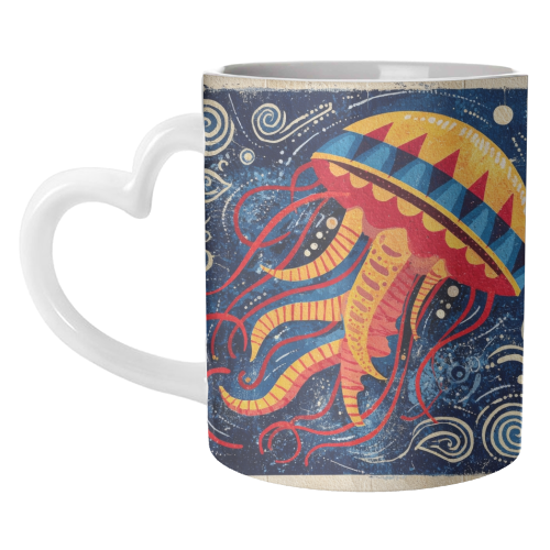 Colorful Jellyfish - unique mug by DejaReve
