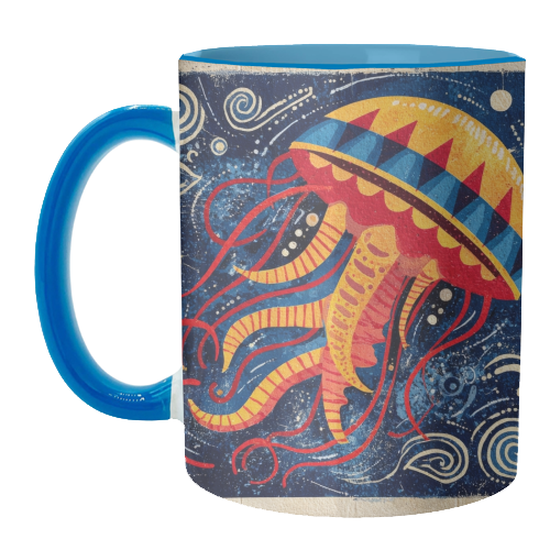 Colorful Jellyfish - unique mug by DejaReve