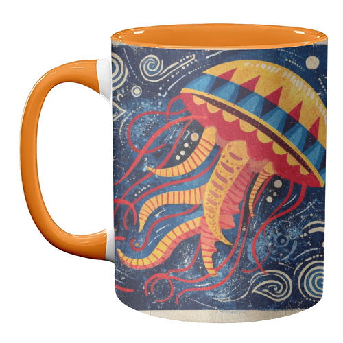 Colorful Jellyfish - unique mug by DejaReve
