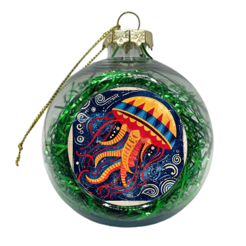 Colorful Jellyfish - xmas bauble by DejaReve