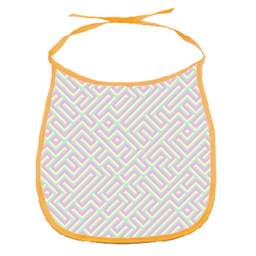Colorful Maze Pattern - funny baby bib by Kaleiope Studio