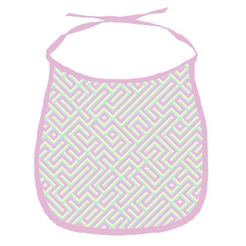 Colorful Maze Pattern - funny baby bib by Kaleiope Studio