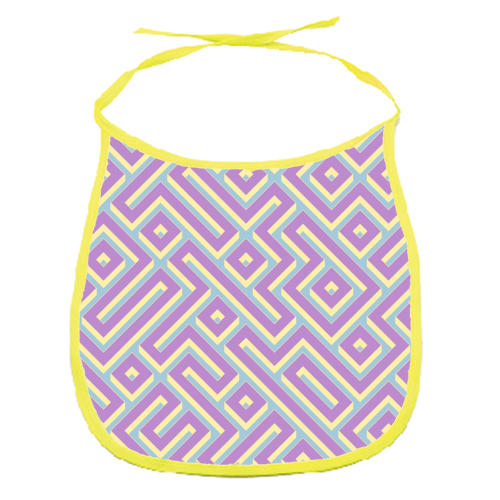 Colorful Maze Pattern - funny baby bib by Kaleiope Studio