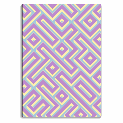 Colorful Maze Pattern - personalised A4, A5, A6 notebook by Kaleiope Studio