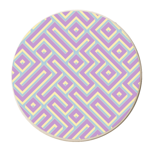 Colorful Maze Pattern - personalised beer coaster by Kaleiope Studio