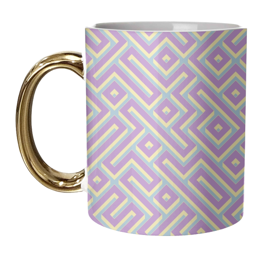 Colorful Maze Pattern - unique mug by Kaleiope Studio