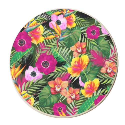 colorful multi floral pattern - personalised beer coaster by Anastasios Konstantinidis