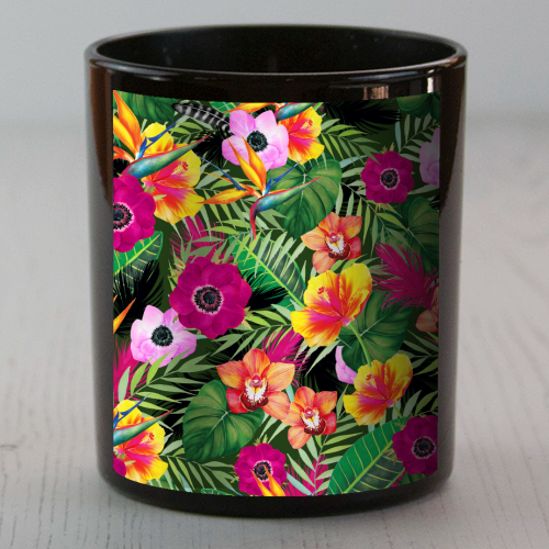 colorful multi floral pattern - scented candle by Anastasios Konstantinidis