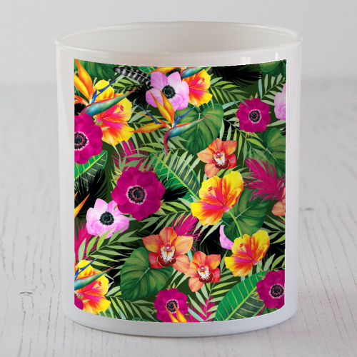 colorful multi floral pattern - scented candle by Anastasios Konstantinidis