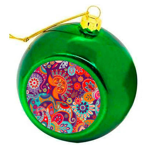 colorful paisley flowers - colourful christmas bauble by Anastasios Konstantinidis