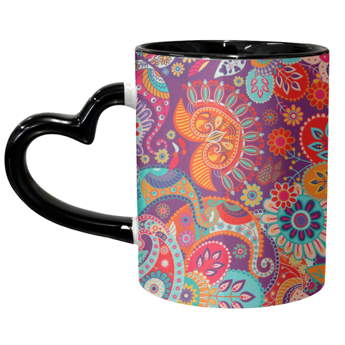 colorful paisley flowers - unique mug by Anastasios Konstantinidis