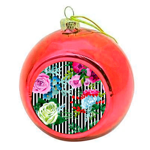 colorful roses pattern - colourful christmas bauble by Anastasios Konstantinidis