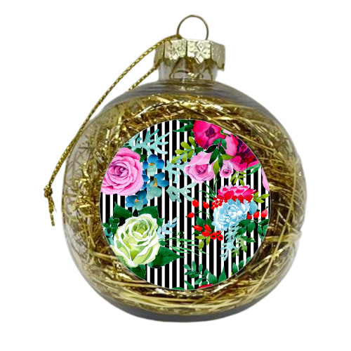 colorful roses pattern - xmas bauble by Anastasios Konstantinidis