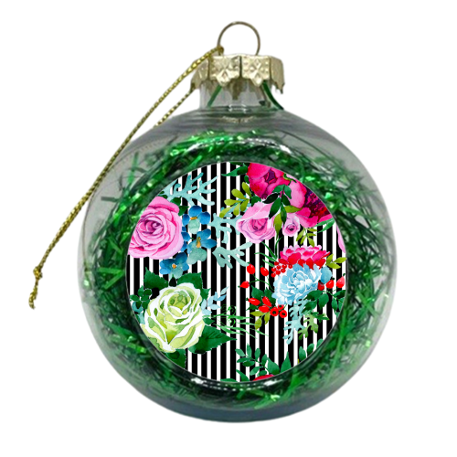 colorful roses pattern - xmas bauble by Anastasios Konstantinidis