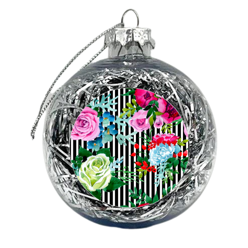 colorful roses pattern - xmas bauble by Anastasios Konstantinidis