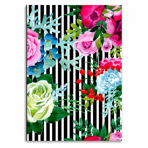 colorful roses pattern - personalised A4, A5, A6 notebook by Anastasios Konstantinidis