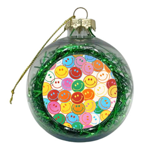 Colorful Smileys - xmas bauble by Ania Wieclaw