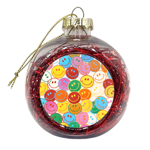 Colorful Smileys - xmas bauble by Ania Wieclaw