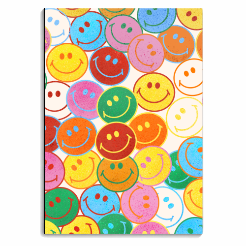 Colorful Smileys - personalised A4, A5, A6 notebook by Ania Wieclaw