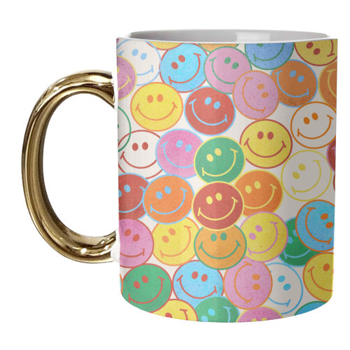 Colorful Smileys - unique mug by Ania Wieclaw