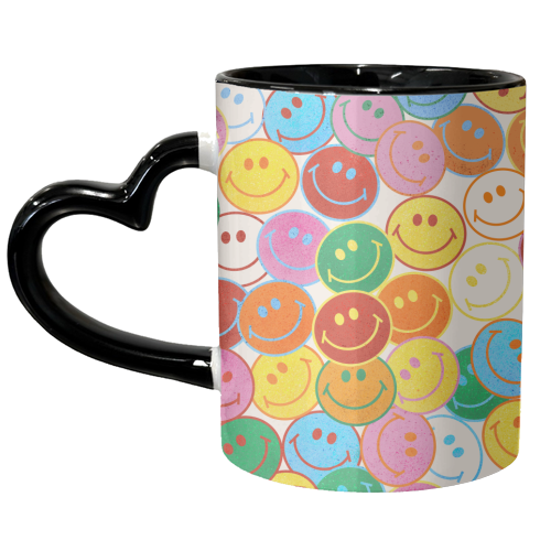 Colorful Smileys - unique mug by Ania Wieclaw