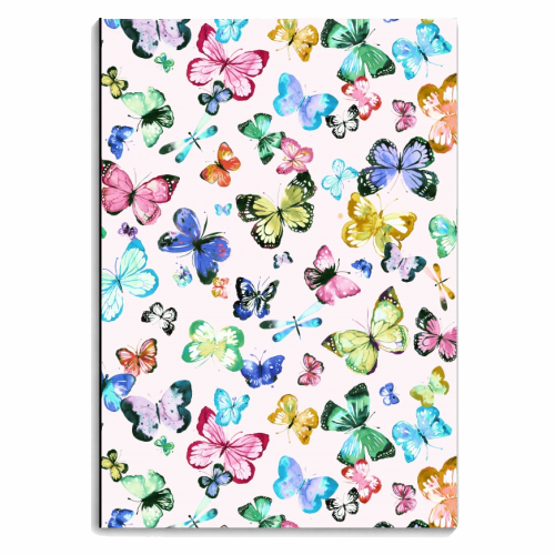 Colorful Watercolour Butterflies - personalised A4, A5, A6 notebook by Ninola Design