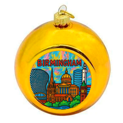Colour Pencil Birmingham - colourful christmas bauble by Ms Doodle
