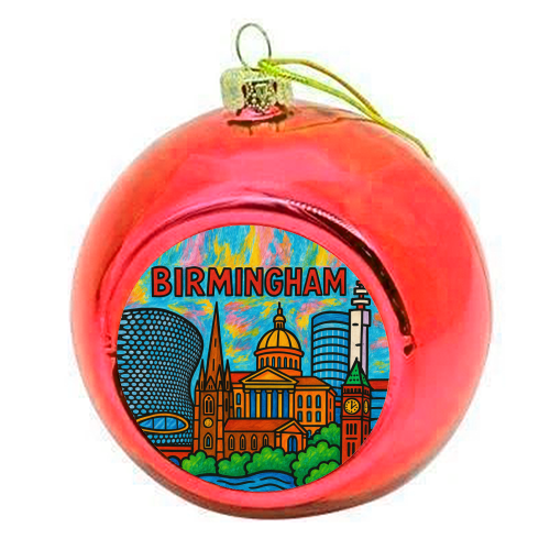 Colour Pencil Birmingham - colourful christmas bauble by Ms Doodle