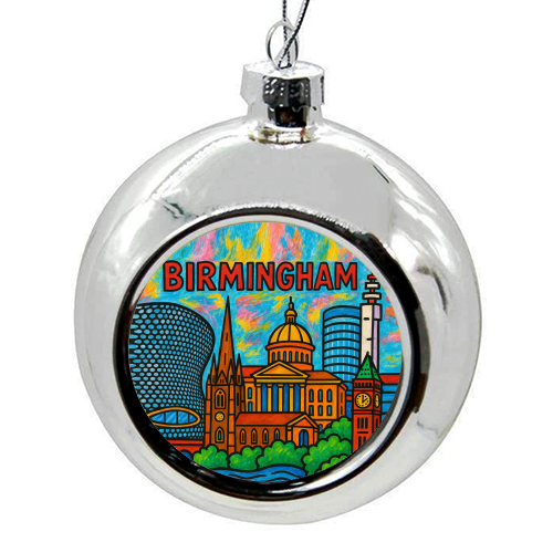 Colour Pencil Birmingham - colourful christmas bauble by Ms Doodle