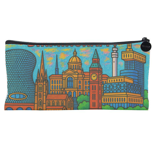 Colour Pencil Birmingham - flat pencil case by Ms Doodle