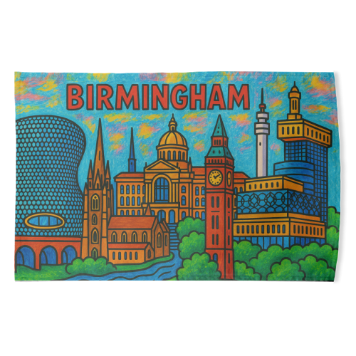 Colour Pencil Birmingham - funny tea towel by Ms Doodle