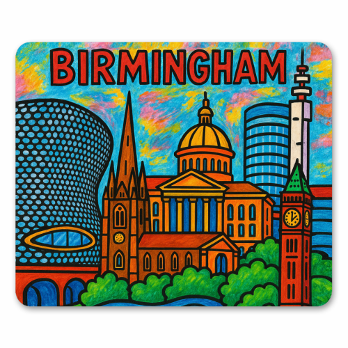 Colour Pencil Birmingham - mouse mat by Ms Doodle