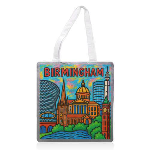 Colour Pencil Birmingham - printed canvas tote bag by Ms Doodle