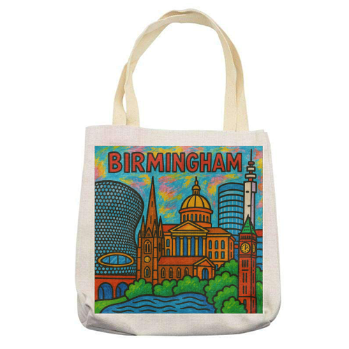 Colour Pencil Birmingham - printed canvas tote bag by Ms Doodle