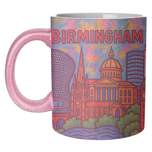 Colour Pencil Birmingham - unique mug by Ms Doodle