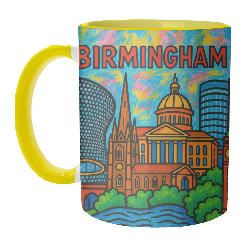 Colour Pencil Birmingham - unique mug by Ms Doodle