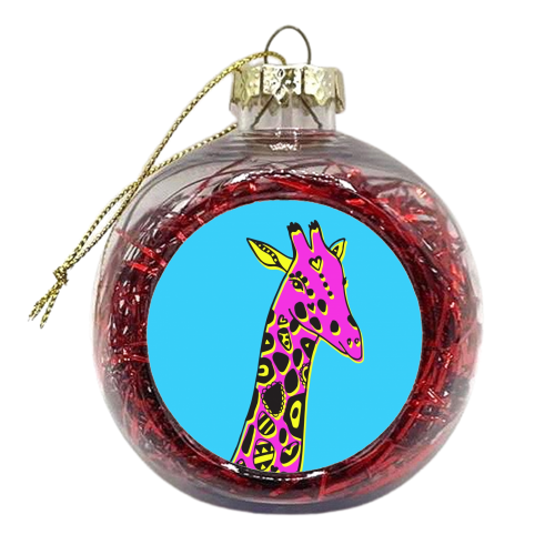 Colour Pop Giraffe - xmas bauble by Cassie Swindlehurst