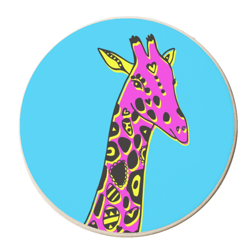 Colour Pop Giraffe - personalised beer coaster by Cassie Swindlehurst