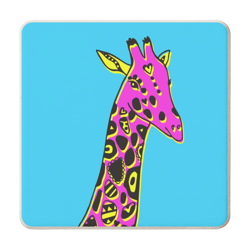 Colour Pop Giraffe - personalised beer coaster by Cassie Swindlehurst