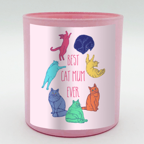 Coloured Cats Best Cat Mum Ever - scented candle by Adam Regester
