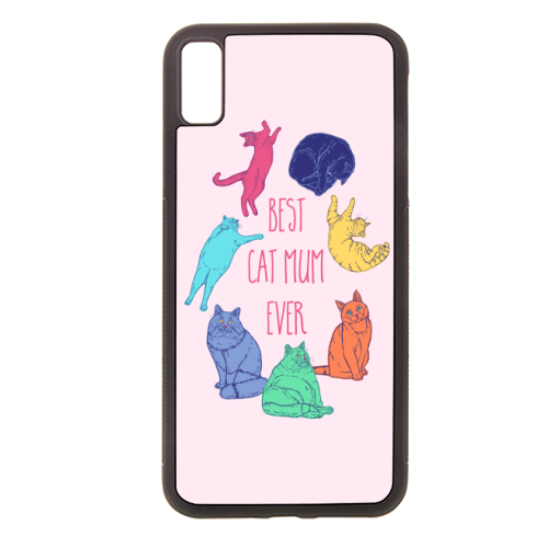 Coloured Cats Best Cat Mum Ever - stylish phone case by Adam Regester