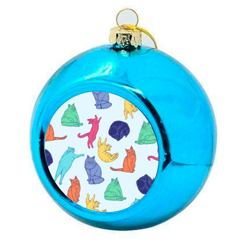 Coloured Cats - colourful christmas bauble by Adam Regester