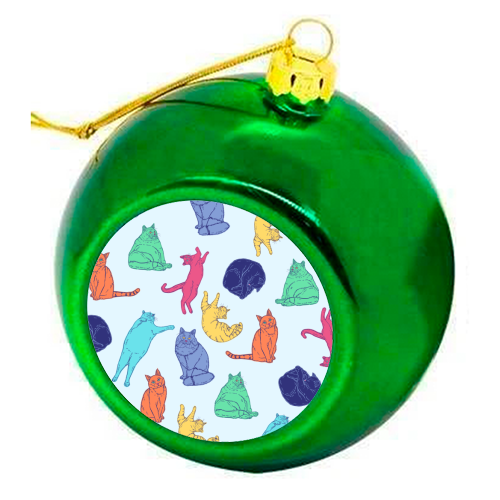 Coloured Cats - colourful christmas bauble by Adam Regester