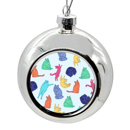 Coloured Cats - colourful christmas bauble by Adam Regester