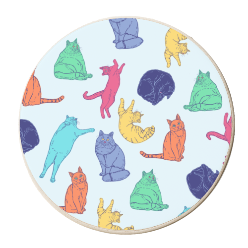 Coloured Cats - personalised beer coaster by Adam Regester